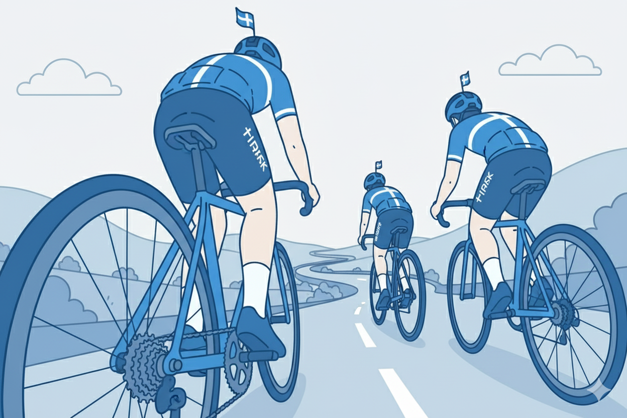Illustration af danske ryttere i Tour de France.